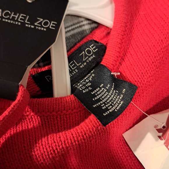 * RED RACHEL ZOE Perfect (Unique )Holiday Sweater Dress / (GIRL'S) size 5-6 - Picture 2 of 5